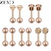 ZEMO-5-pair-lot-Luxury-Rose-Gold-Studs-Earrings-for-Women-Ball-Earring-Shinning-Crystal-Ear